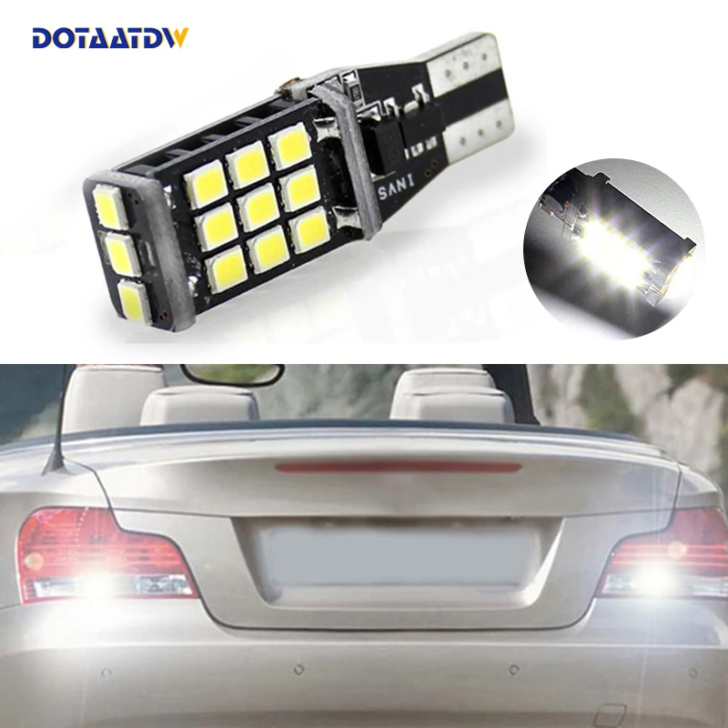 

DOTAATDW 1x T15 W16W LED CANBUS Samsung 2835 Chip Backup Reverse Light For BMW 5 Series E60 E61 F10 F11 F07 E39 E90 Mini Cooper