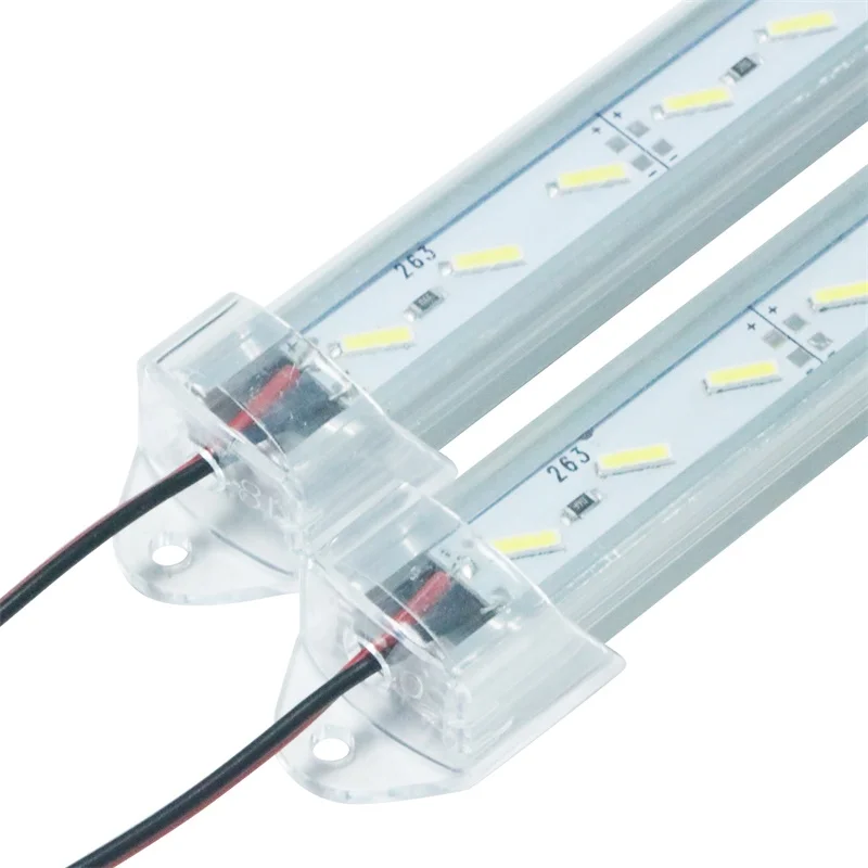 DC 12V SMD 7020 LED Жесткая жесткая полоса 50 см 100 150 бар свет алюминиевый корпус с молочно