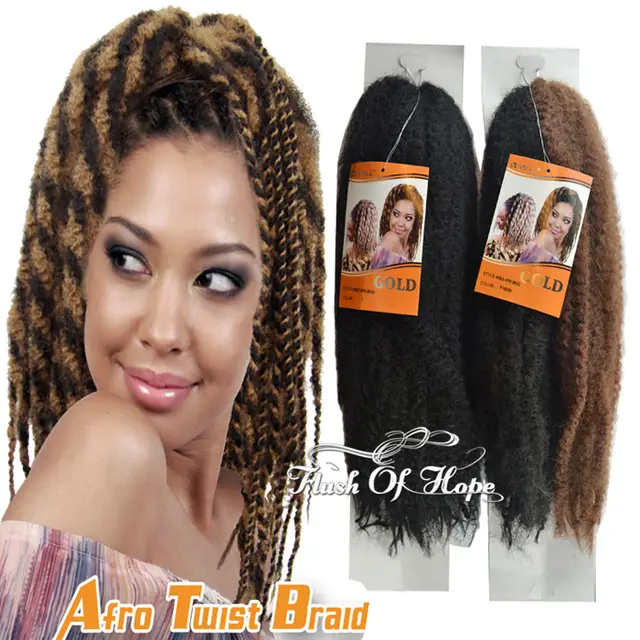 New Noble Gold Afro Kinky Twist Crochet Marley Senegal Braid Ombre