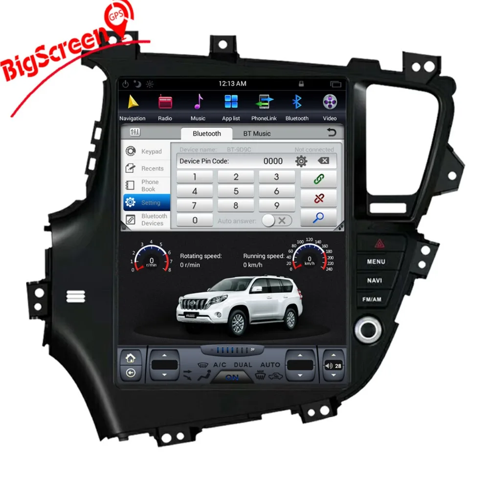 Perfect 12.9 Inch 2 Din Android 6.0 Car No DVD Player GPS Navigation For KIA Optima KIA K5 2010-2013 Radio Steering Wheel Controls UNIT 0