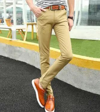 Осенняя мода Высокое качество Мужские штаны из хлопка длинные прямые брюки мужской свободное, облегающее классический Бизнес Повседневное Для мужчин брюки - Цвет: Хаки