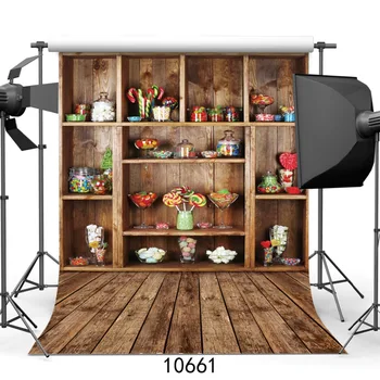 

Customized Art Fabric Candy rack Photography Backdrops For Child Studios Drops Newborns Background 5x7ft