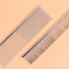 Высший сорт 7.5 ''Нержавеющая сталь ряд Расчёски и гребни для волос для Товары для собак Товары для кошек допускается профессиональные стрижку Расчёски для волос на дому двойной Применение блошиный Расчёски и гребни для волос