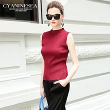 Модная повседневная женская верхняя одежда футболка женская без рукавов Водолазка Топ