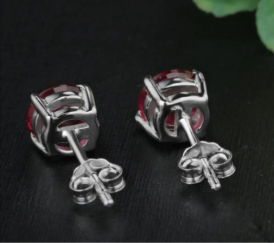 Natural garnet stud earrings for women KR005G-1_01 (5)