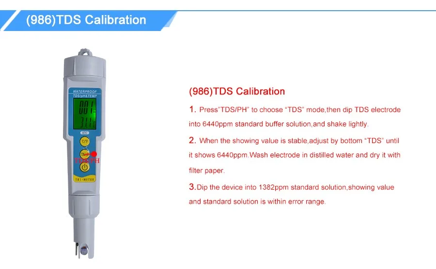 yieryi pH-986 3 в 1 тестер воды мультипараметрический рН-Монитор TDS рН-метр аквариумный ацидометр анализатор качества воды для напитков