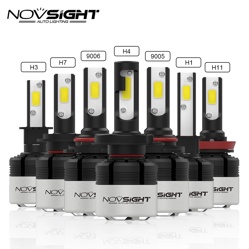 

NOVSIGHT 72W 9000LM H4 Hi Lo Beam Car LED Headlight Bulbs H7 H11 H1 H3 9005 9006 LED Automobile Headlamp Fog Light 6500K 12V 24V