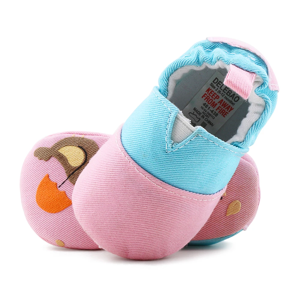 New Design Slip On Baby Shoes Girls Anti slip Soft Sole Unisex Prewalkers Shallow Cotton Fabric