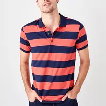 Trendyol Коралловая мужская полосатая футболка поло с воротником новая TMNSS19PO0061