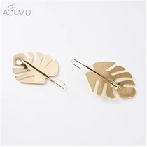 AOMU-Simple-vintage-Exaggerated-large-Gold-leaf-shape-Big-Banana-leaves-Metal-Dangle-Earrings-for-Woman_