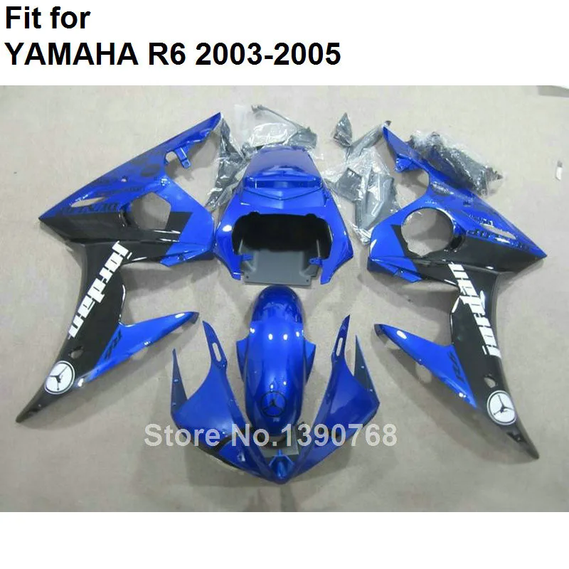 Настроить ABS Пластик обтекателя комплект для Yamaha YZF R6 2003 2004 2005 синий черный мотоцикл Обтекатели набор R6 03 04 05 hz74