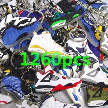 

FREE SHIPPING BY DHL 1260pcs/lot Mini Shoe Keychains PVC Rubber Keyrings for Gifts