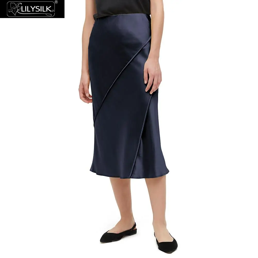 

LilySilk Silk Midi Skirt Chic Elegant Women New Free Shipping