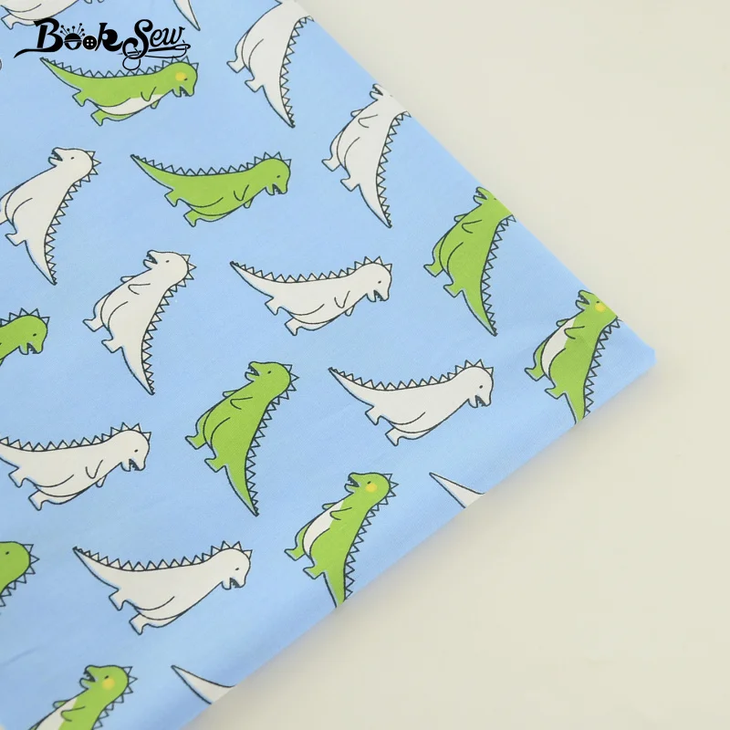 

Booksew Dinosaur Pattern 100% Cotton Twill Fabric Sewing Cloth Bed Sheet Baby Patchwork Scrapbooking Needlework Tecido Tela