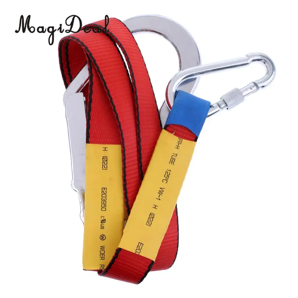 MagiDeal Outdoor Climbing Harness Belt Safety Lanyard Fall Protection with Carabiner for Emergency Climbing Caving Protection