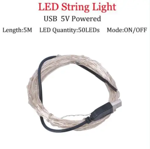 outside fairy lights 2M 5M Led String Lights Chain Copper Wire USB Or Battery Powered led String light Fairy Light For Christmas Lights Wedding Party warm white fairy lights String Lights