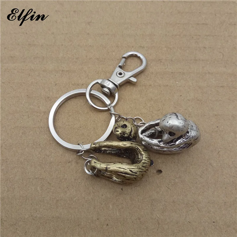 Elfin Trendy 3D Baby Sloth Key Chains Fashion Animal Pet Memorial Jewellery Rings | Украшения и аксессуары