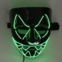New El Wire Light Up LED V Mask for Vendetta Anonymous Guy Fawkes Costume Cosplay Halloween Mask