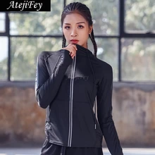 Пальто бег Vetement Femme фитнес куртка с длинным рукавом Тонкий противоскользящие женские рубашки Йога рубашка Осень Весна Толстовки