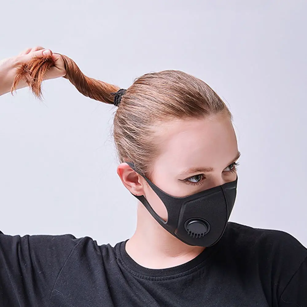Женский, черный маска регулируемый 3D дым, пыль PM2.5 маска обновленная версия респиратор дышащий Анти-Туман Маска для рта и лица дыхательной