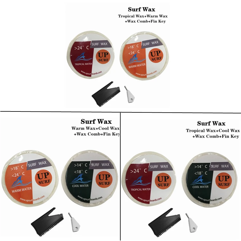 

Surfboard WarmCoolTropical Water Wax 2 per set +Wax Comb+ Surfing SUP