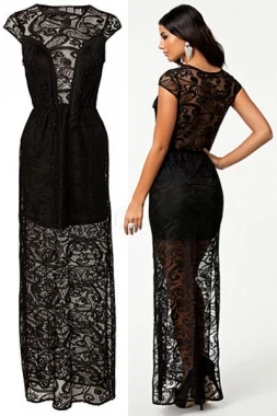 short dress with long sheer overlay