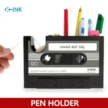 Новинка Многофункциональный держатель для карандашей с прозрачной лентой, винтажный держатель для карандашей в форме кассеты как диспенсер для ленты