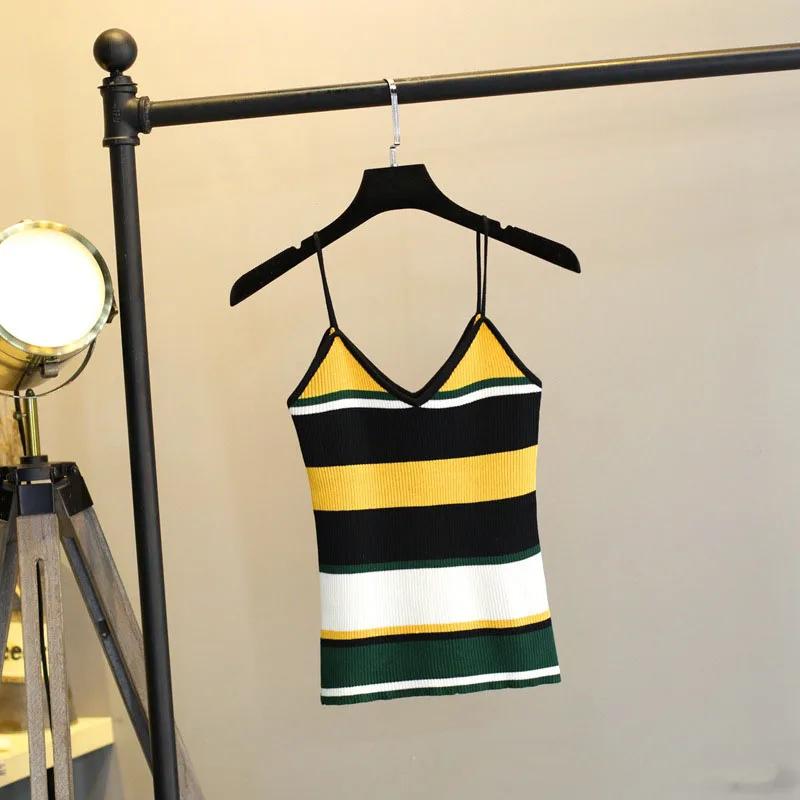 Fashion Sexy Strape Contrast Tube Top Summer Underwear Sexy V Neck Top Backless Female Chic Short Tube Tops One Size