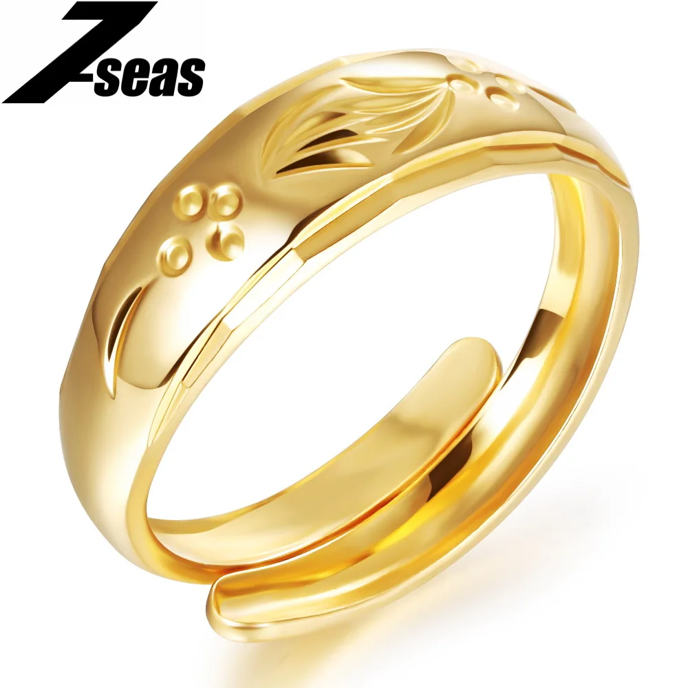 7SEAS Classical Gold Color Women Rings 2016 Hot Luxury Wedding Band