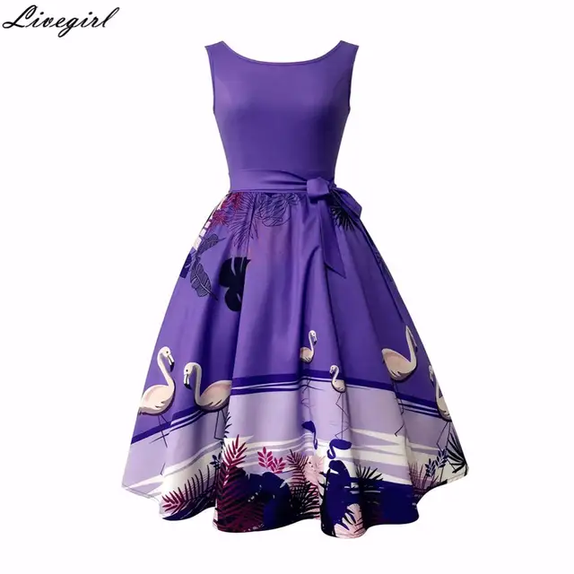 Vintage Pin Up Dress Purple