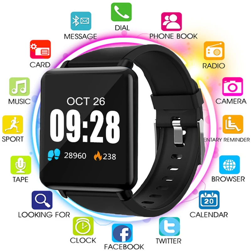 

Smart Watch J10 Heart Rate Smart Bracelet Sleep Monitor Fitness Tracker Blood Pressure Watch Color Screen Activity Tracker Band