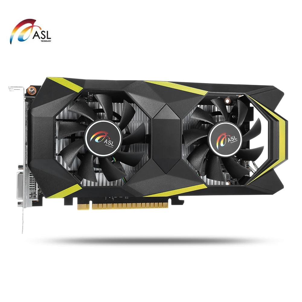 ASL gtx1050 D5 Графика карты с двойной вентилятор 2 ГБ 128bit GDDR5 игровой видеокарты DVI/HDMI 640