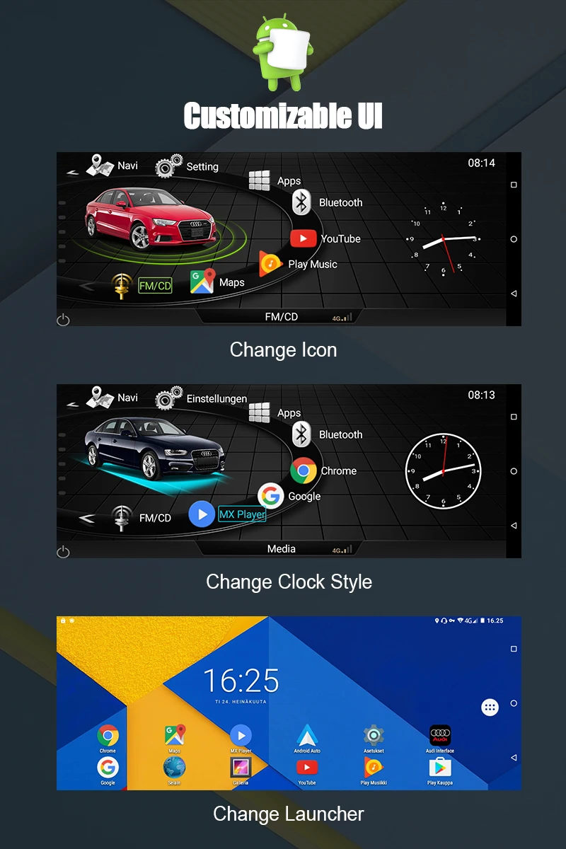 Realsun 10,25 дюймов Audi A4 B9 концертный MMI 3g ram 32G rom Восьмиядерный Android 7,0 система 4G сетевая Автомобильная gps навигация