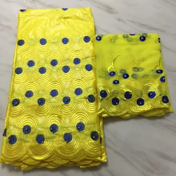 

Yellow 2018 Best Selling African Bead Bazin Rich Fabric Embroidered African Bazin Rich For Women Clothes 5 Yard/Lot