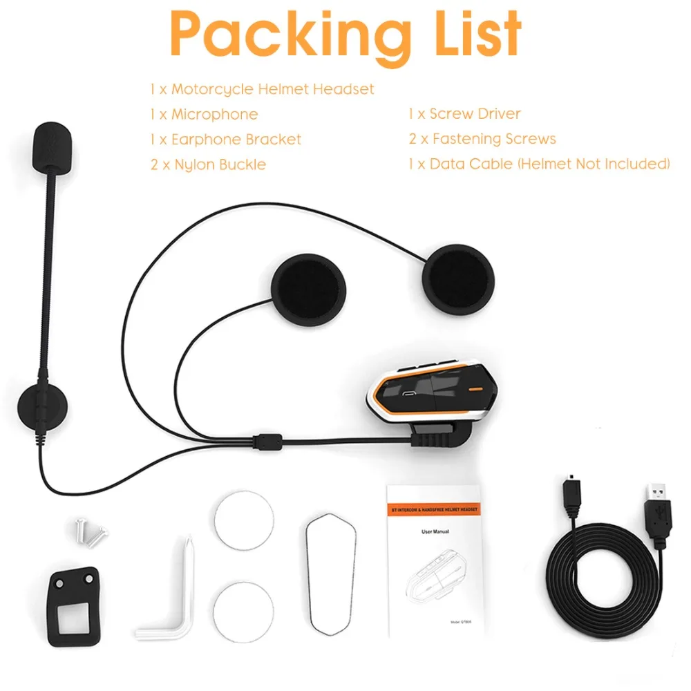 E5688 Bluetooth Motorcycle Helmet Headset (7)