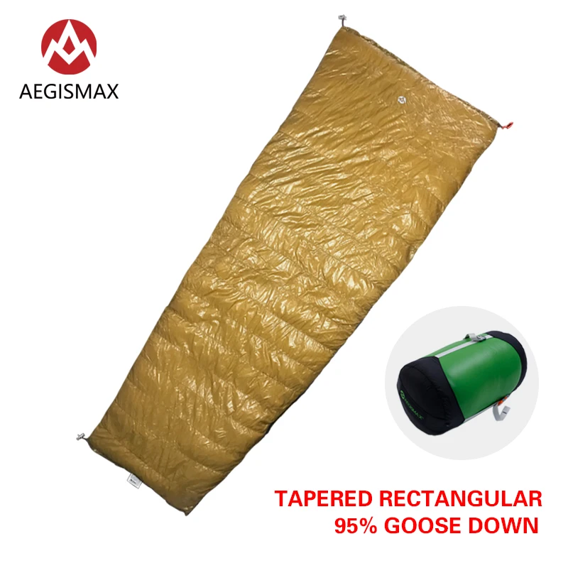 

AEGISMAX Outdoor Envelope LIGHT Series 95% white Goose Down Envelope Three-Season Camping Hiking Ultralight Sleeping Bag 800FP