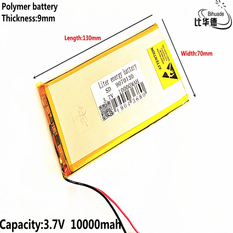 Перезаряжаемая батарея lipo 3,7 V 9070130 10000 mah планшет брендовый планшет gm литий-полимерный аккумулятор