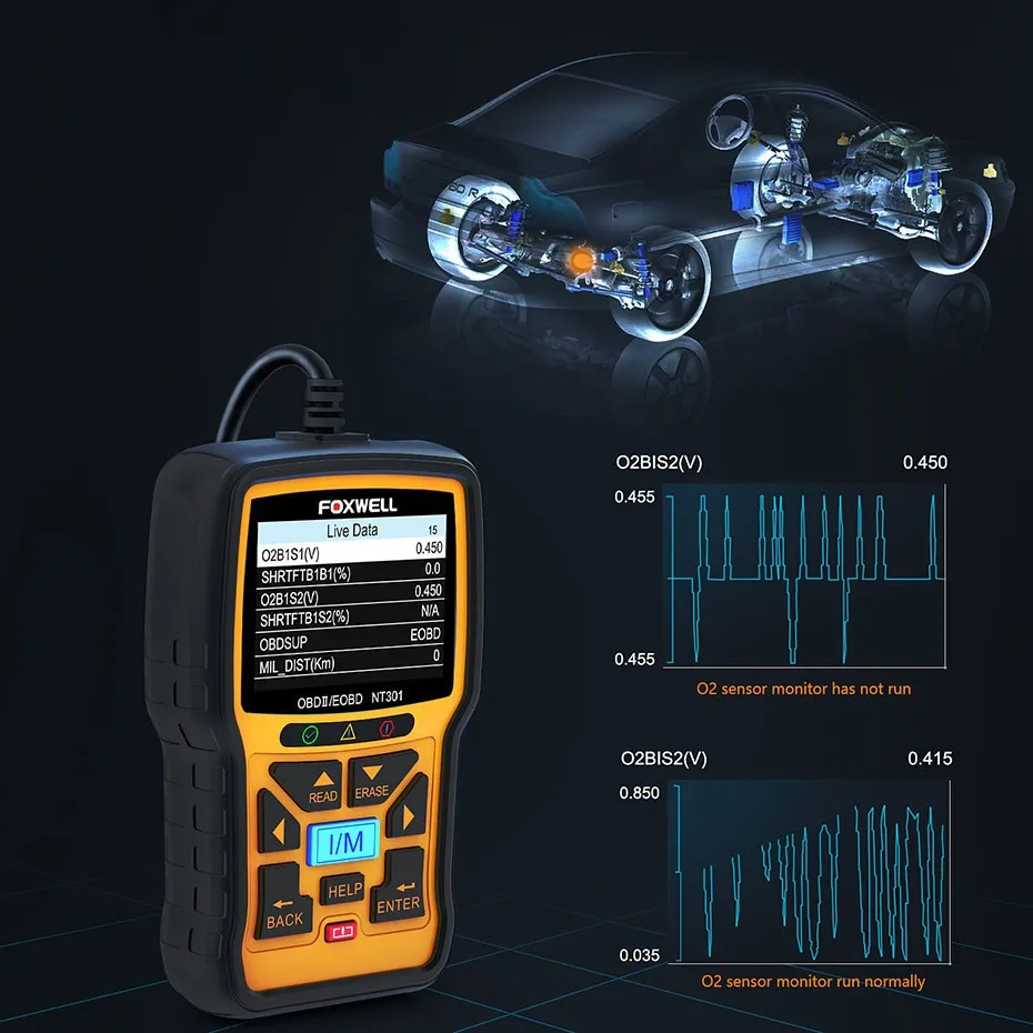 Foxwell nt301 OBD OBD2 Двигатели для автомобиля универсальный автомобильный код читателя диагностический инструмент multi-языки OBD 2 Диагностический прибор ОДБ 2 автомобильная сканер