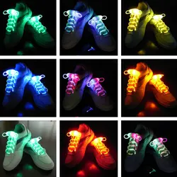 6 пар = 12 шт./лот светодиодный Спорт шнурки вспышкой света палке ремень шнурки Disco вечерние клуб плоские шнурки 2018 галстук обуви