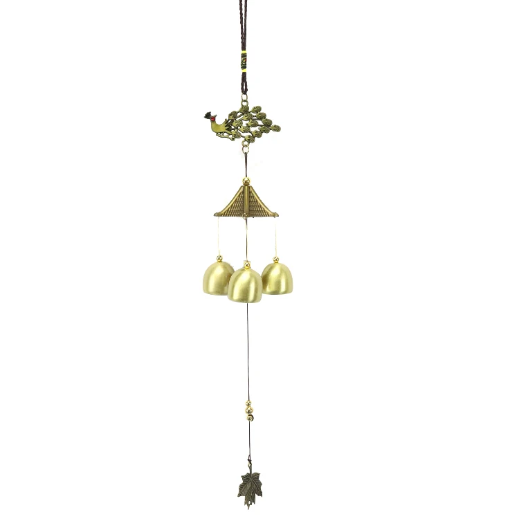 Pendant Elephant 6 Bells Wind Chime Chinese Knot Beads Garden Hanging Decor
