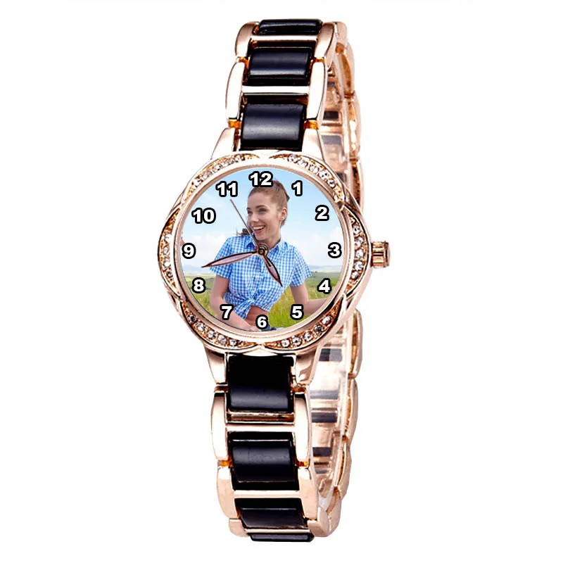 custom photo watch black