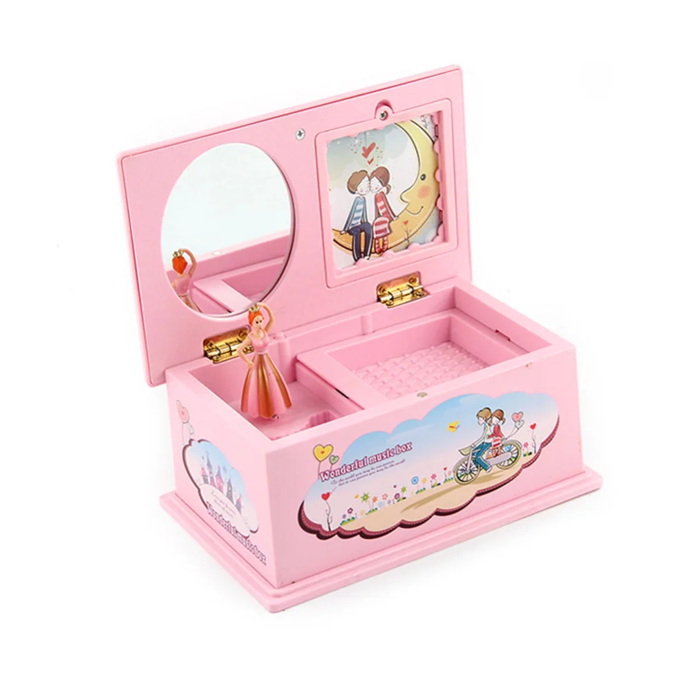 Minocool дети мультфильм музыка украшений toy box с вращающейся куклы Штаны для девочек с рождественским изображением подарок на день рождения