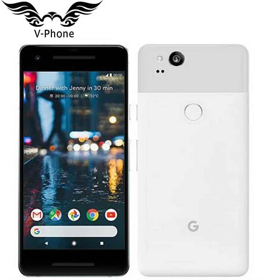 Абсолютно мобильный телефон Google Pixel 2, версия США, 4 Гб ОЗУ, 128 ГБ, 5,0 дюйма, восьмиядерный смартфон Snapdragon 835, отпечаток пальца, Android, 4G