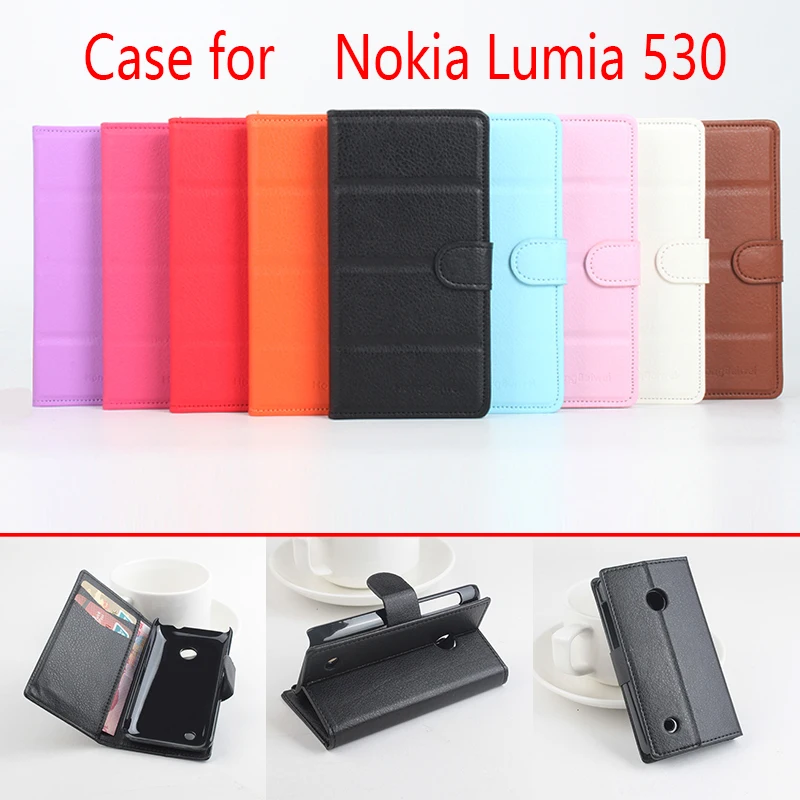 

Phone case Original Genuine Leather Wallet Flip Case for Nokia Lumia 530 Phone Cases Sanheng