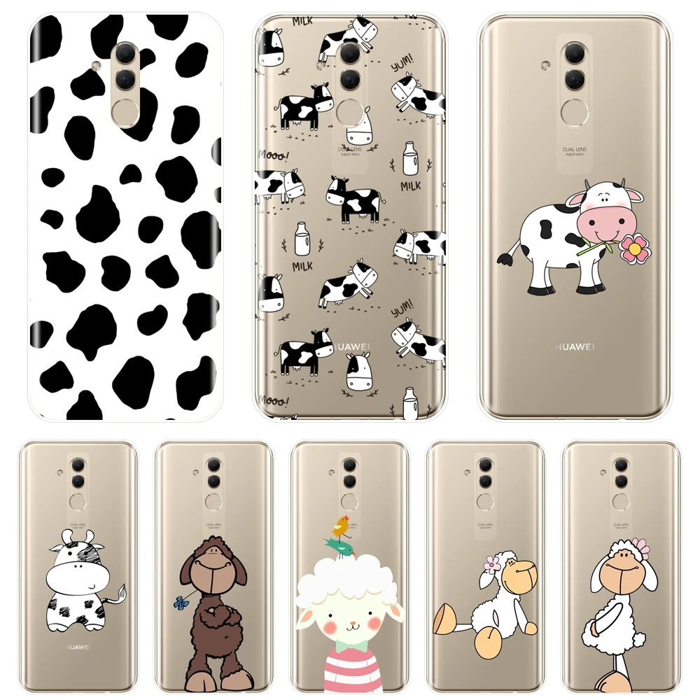 

Soft Phone Case Silicone For Huawei Mate 20 10 9 Lite Cow Sheep Animal Goat Kawaii Cute Back Cover For Huawei Mate 7 8 9 10 Pro