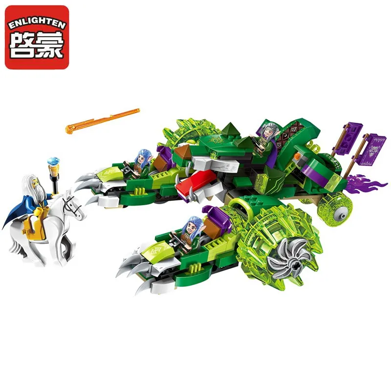 

2312 ENLIGHTEN War of Glory Castle Knights Sirius Chariot Model Building Blocks DIY Figure Toys For Children Compatible Legoe