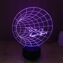 Free Shipping 1 piece 7 Color Changing USB F15/F16 airplane model 3D Acrylic LED night light luminous 3D led table lamp