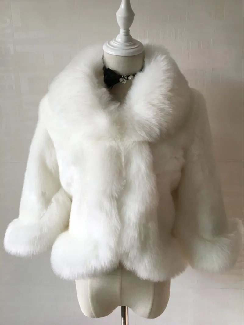 Высококачественное роскошное зимнее женское пальто из искусственного лисьего меха Свадебное пончо из искусственного меха для невесты жилет меховой femme chalecos de pelo mujer