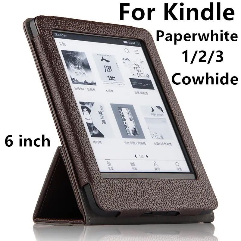 Case For Amazon Kindle Paperwhite 3 2 1 Cowhide Protective font b eBook b font font