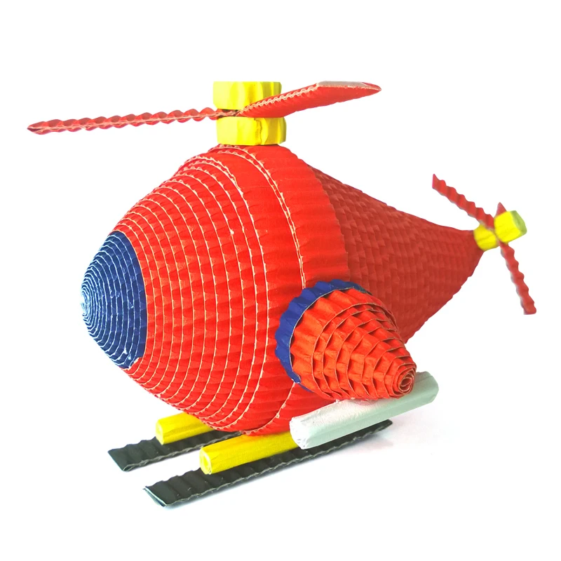 Kids Paper Craft DIY Helicopters Model Educational Toy Papercraft Art